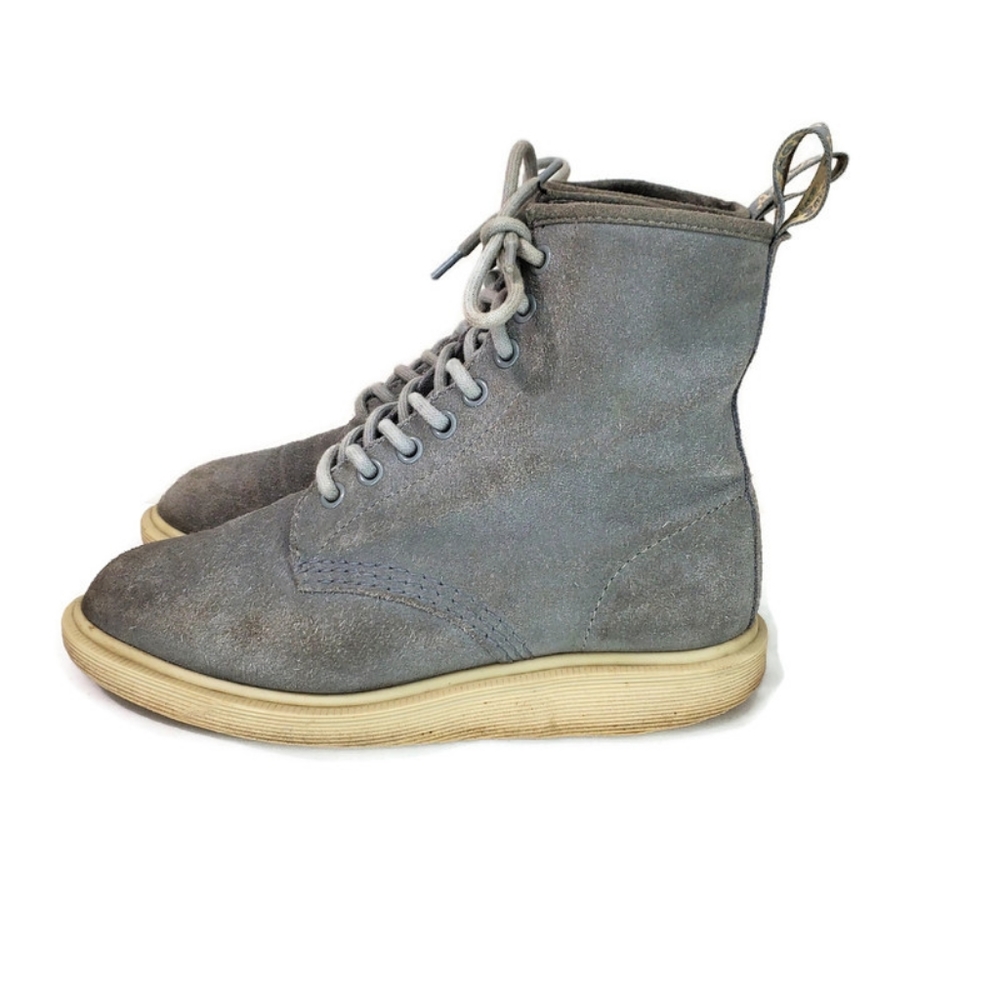 Dr Martens Whiton Gray Suede Unisex Boots Mens Size 4 Womens Size 6 High Top - Picture 4 of 13